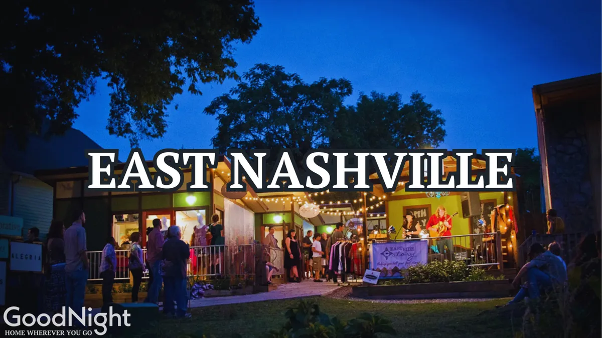 A festive exterior scene at a trendy storefront, with people gathering, string lights overhead, and an inviting clothing display. The mood is cheerful and community-driven, evoking the spirit of neighborhood discovery and local culture.